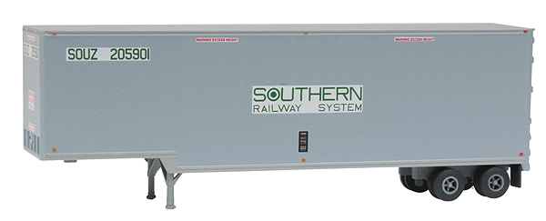 40' Hi-Cube Drop-Frame Van Semi Trailer - Assembled -- Southern Railway SOUZ #205901 (gray, white; Green Lettering)