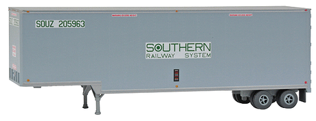 40' Hi-Cube Drop-Frame Van Semi Trailer - Assembled -- Southern Railway SOUZ #205963 (gray, white; Green Lettering)