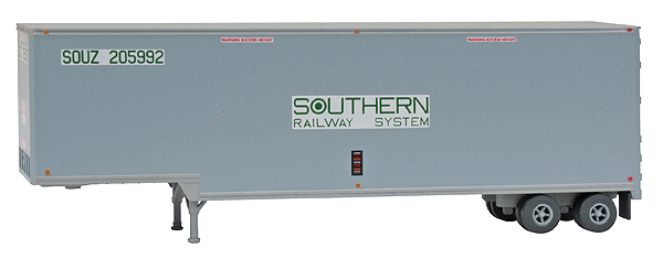 40' Hi-Cube Drop-Frame Van Semi Trailer - Assembled -- Southern Railway SOUZ #205992 (gray, white; Green Lettering)