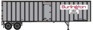 Flexi-Van 40' Exterior-Post Semi Trailer with Curb Door - Assembled -- Chicago, Burlington & Quincy CBQU #4 (silver, red; White Logo Panels)