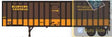 Flexi-Van 40' Exterior-Post Semi Trailer with Curb Door - Assembled -- Illinois Central #1 (brown, orange, yellow; "Main Line" Slogan)