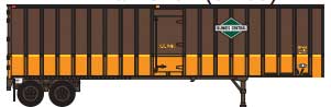 Flexi-Van 40' Exterior-Post Semi Trailer with Curb Door - Assembled -- Illinois Central #6 (brown, orange, yellow; Green Diamond Logo)