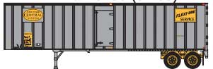 Flexi-Van 40' Exterior-Post Semi Trailer with Curb Door - Assembled -- New York Central NYCU #15 (silver, yellow)