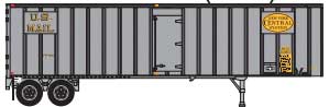 Flexi-Van 40' Exterior-Post Semi Trailer with Curb Door - Assembled -- New York Central NYCU #18 (silver, yellow; "U.S. Mail")