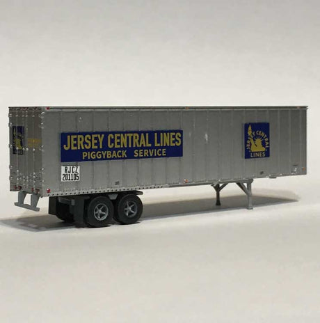 Flexi-Van 40' Exterior-Post Semi Trailer - Assembled -- Central Railroad of New Jersey #201105 (silver, blue, yellow)-2