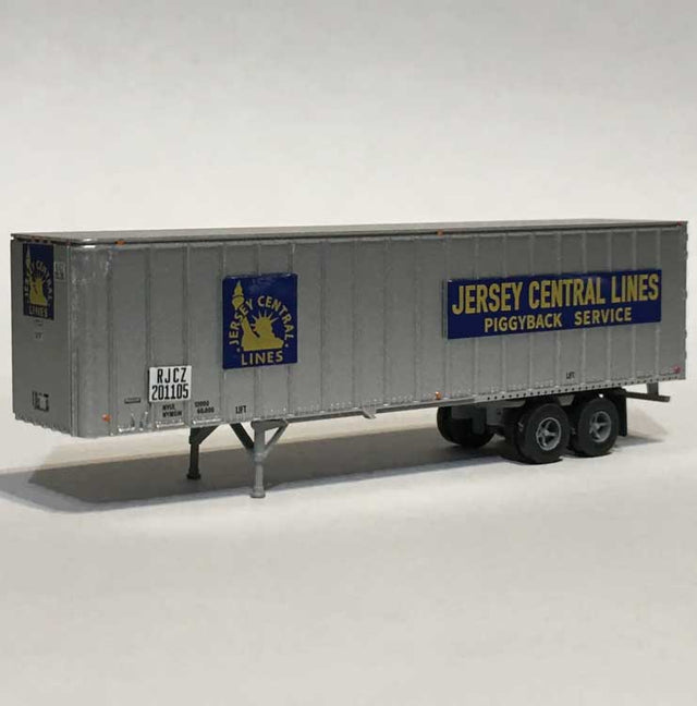Flexi-Van 40' Exterior-Post Semi Trailer - Assembled -- Central Railroad of New Jersey #201134 (silver, blue, yellow)-1