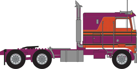 1970s Kenworth K100 Salem Tractor w/VIT Flat-Top Sleeper Cab - Assembled -- Burgundy, Orange