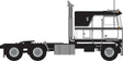 1970s Kenworth K100 Potomac Tractor w/VIT Flat-Top Sleeper Cab - Assembled -- Black, White
