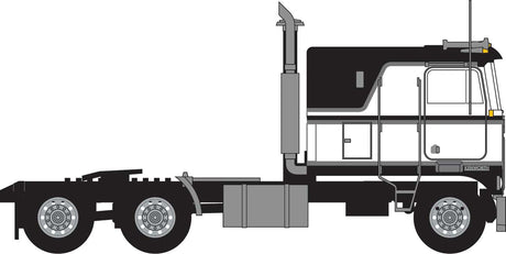1970s Kenworth K100 Potomac Tractor w/VIT Flat-Top Sleeper Cab - Assembled -- Black, White