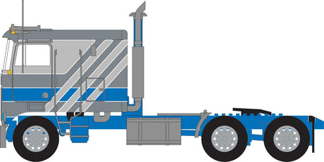 1970s Kenworth K100 Salem Tractor w/VIT Flat-Top Sleeper Cab - Assembled -- Gray, Blue