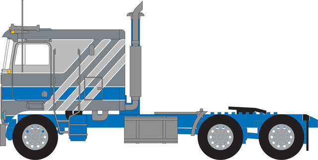 1970s Kenworth K100 Salem Tractor w/VIT Flat-Top Sleeper Cab - Assembled -- Gray, Blue