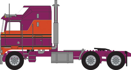 1970s Kenworth K100 Salem Tractor w/Aerodyne Sleeper Cab - Assembled -- Burgundy, Orange