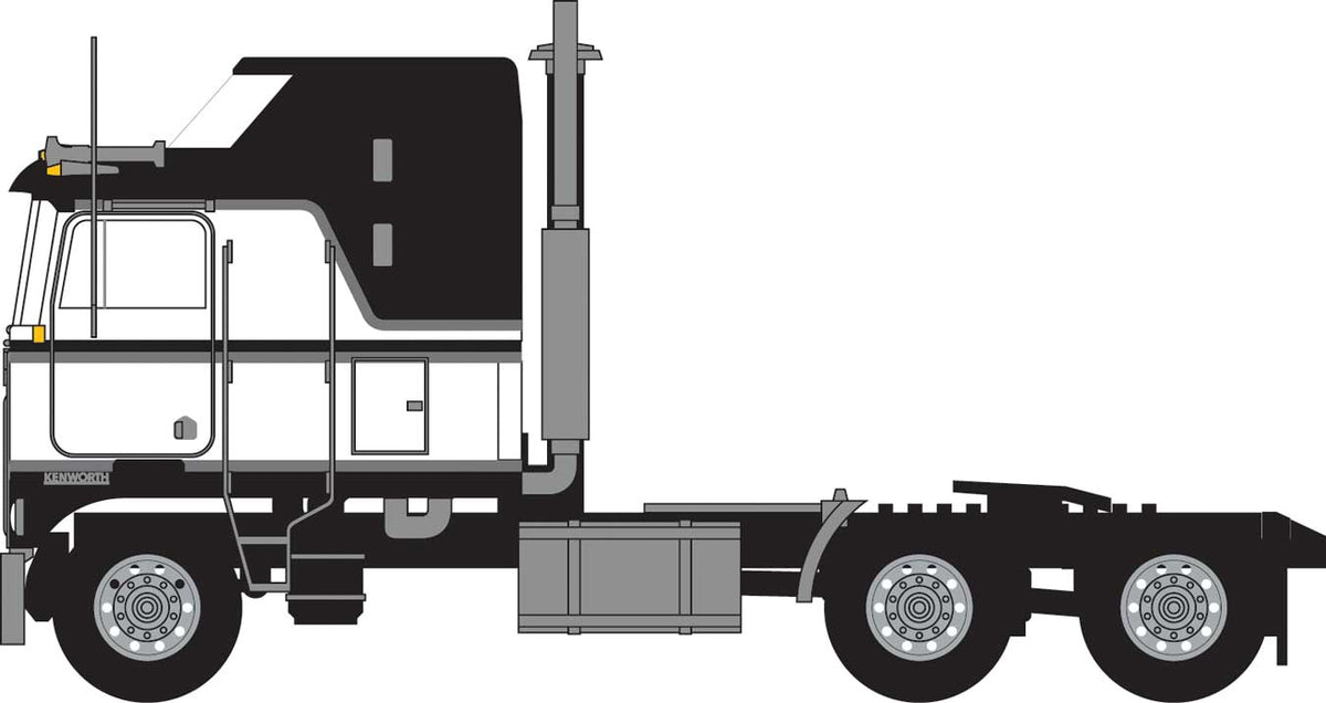 1970s Kenworth K100 Potomac Tractor w/Aerodyne Sleeper Cab - Assembled -- Black, White