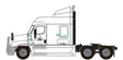 Freightliner Cascadia Mid-Roof Tractor - Assembled -- YRC Freight #2 (white, orange, blue)