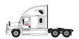 Freightliner Cascadia Raised-Roof 3-Axle Semi Tractor - Assembled -- XPO Logistics #3 (white, red)