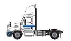 Freightliner Cascadia Raised-Roof 2-Axle Semi Tractor - Assembled -- Con-Way Freight 1 (white, blue)