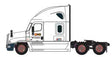 Freightliner Cascadia Raised-Roof 3-Axle Semi Tractor - Assembled -- Estes #7 (white, red)