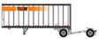 28' Pup Van Trailer with Converter Dolly - Assembled -- Yellow #2 (white, Orange Stripe; Narrow Lettering Logo)