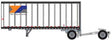 28' Pup Van Trailer with Converter Dolly - Assembled -- YRC Worldwide #2 (white, orange, blue, gray)
