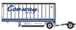 28' Pup Van Trailer with Converter Dolly - Assembled -- Con-Way Freight #3 (white, blue)