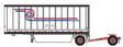28' Pup Van Trailer with Converter Dolly - Assembled -- GI Trucking #1 (white, red, blue)