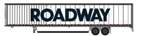 Hyundai 53' Dry Van Semi Trailer with Skirts - Assembled -- Roadway #1 (white, black; Billboard Block Lettering)