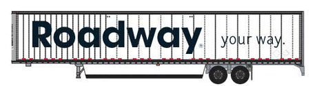 Hyundai 53' Dry Van Semi Trailer with Skirts - Assembled -- Roadway #5 (white, black; "your way" Slogan)