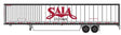 Hyundai 53' Dry Van Semi Trailer with Skirts - Assembled -- Saia #2 (white, red; "LTL Freight"; website)