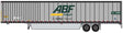 Hyundai 53' Dry Van Semi Trailer with Skirts - Assembled -- ABF Freight #2 (gray, green, yellow; Large Centered Logo, "An ArcBest Co."