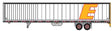 Hyundai 53' Dry Van Semi Trailer - Assembled -- Estes #1 (white, yellow; Large E Logo)