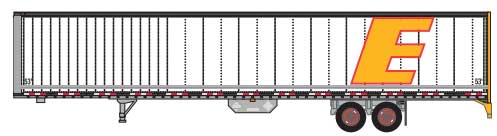 Hyundai 53' Dry Van Semi Trailer - Assembled -- Estes #2 (white, yellow; Large E Logo)