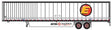 Hyundai 53' Dry Van Semi Trailer - Assembled -- Estes #5 (white, yellow, red; Circle E Logo)