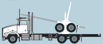 Kenworth T800 Log Truck with Trailer - Assembled -- White, Black