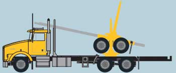 Kenworth T800 Log Truck with Trailer - Assembled -- Yellow, Black
