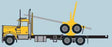 Kenworth W900 Log Truck with Trailer - Assembled -- Yellow, Black