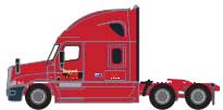 2000s Freightliner Cascadia Raised Roof Tractor - Assembled -- C.R. England (2007, Drive Life; red)