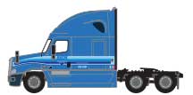 2000s Freightliner Cascadia Raised Roof Tractor - Assembled -- Marten #2 (2007, Medium Blue)