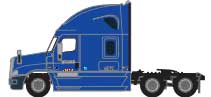 2000s Freightliner Cascadia Raised Roof Tractor - Assembled -- Werner #1 (2015 Scheme, blue)