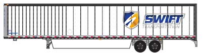 2017 53' Van Trailer - Assembled -- Swift #182913 (2017 Scheme; white, blue, gold; Shield Logo)