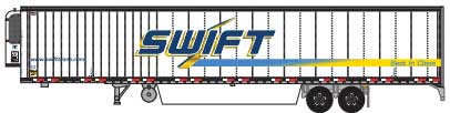 2000s 53' Reefer Trailer - Assembled -- Swift #11805 (2000s; white, blue, gold; "Best in Class" Slogan)
