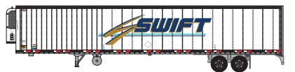 1990s 53' Reefer Trailer - Assembled -- Swift #1003 (1990s; white, blue, gold)
