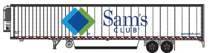 2000s 53' Reefer Trailer - Assembled -- Sam's Club 301949 (2000s; white, blue, green)