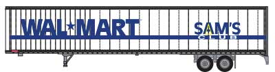 1990s 53' Dry Van Trailer - Assembled -- Sam's Club #53116 (1990s; white, blue)