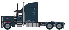 1987-2000s Peterbilt 379 Tractor - Assembled -- Knight (1987-2000s, blue)