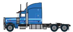 1987-2000s Peterbilt 379 Tractor - Assembled -- Marten (1987-2000s; white, blue)