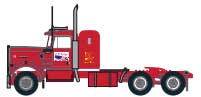 1960s-1980s Kenworth W900 Tractor - Assembled -- C.R. England (Mid 1960s-1980s, red)