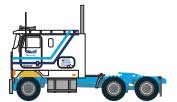 1981-1990s IHC 9670 Tractor - Assembled -- Swift (white, blue)