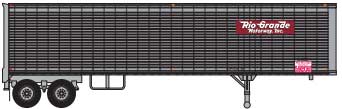 40' Corrugated Van Trailer - Assembled -- Rio Grande Motorway, Inc. #2460 (silver, Boxcar Red; Flying Grande Logo)
