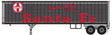 40' Corrugated Van Trailer - Assembled -- Santa Fe #40254 (silver, red, white; Billboard Lettering, Piggyback Service)