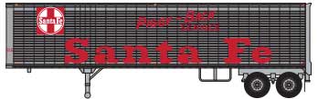 40' Corrugated Van Trailer - Assembled -- Santa Fe #40254 (silver, red, white; Billboard Lettering, Piggyback Service)
